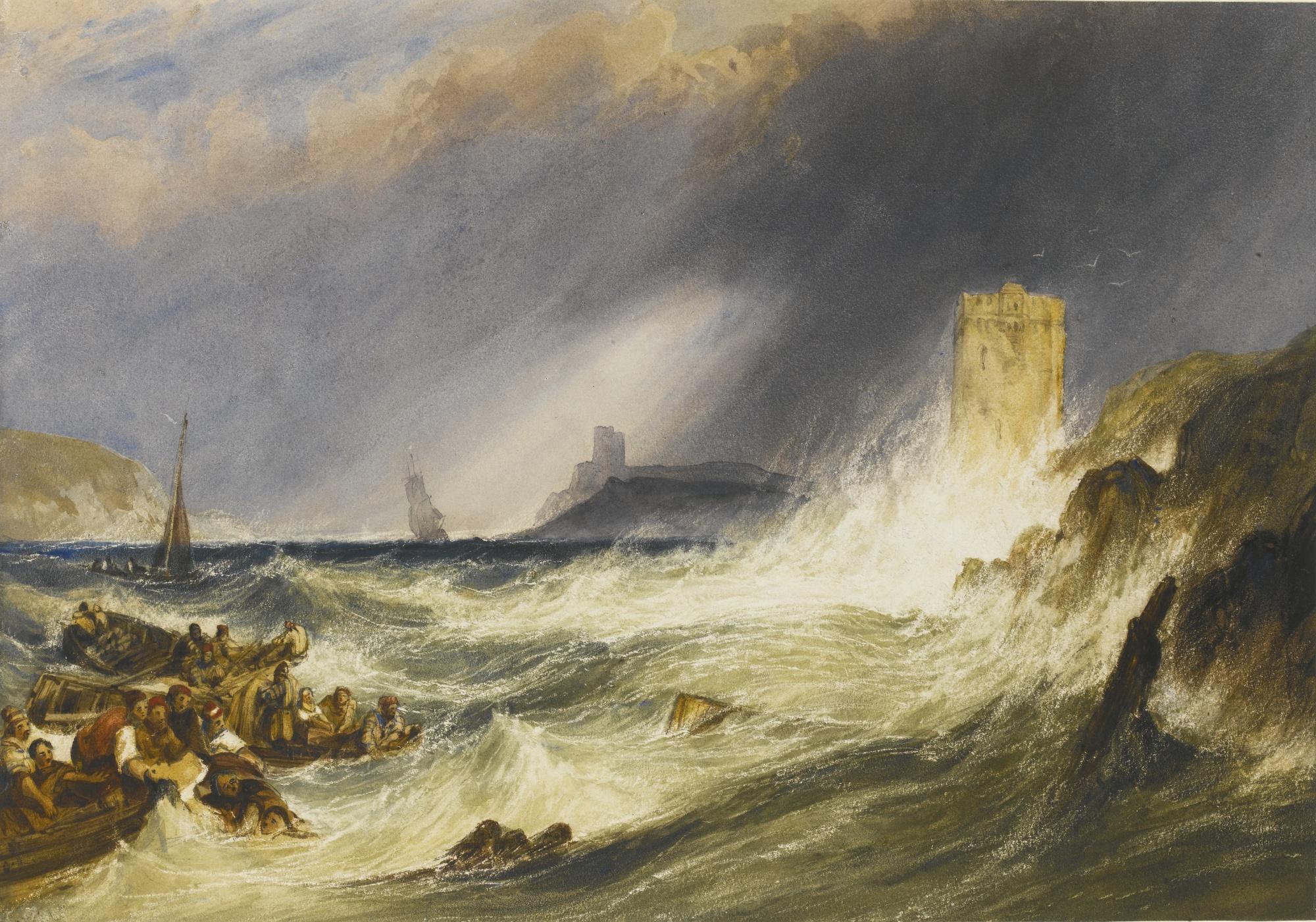 Charles Bentley, O.W.S. - The Rescue At Fowey Harbour, Cornwall; Together With Low Tide 