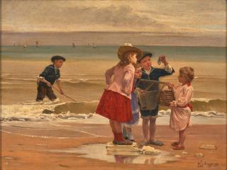 Charles Bertrand d\'Entraygues - The Proud Catch, framed 66.2 x 81.4 x 10.4 cm (26 x 32 x 4 in).