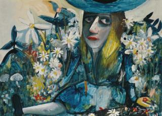 Charles Blackman - Alice Amongst Flowers