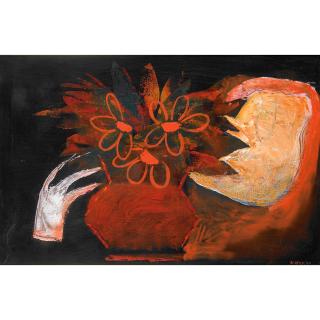 Charles Blackman - Australian bouquet Rouge
