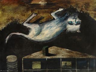 Charles Blackman - Upside Down Cat, 1952