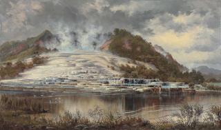 Charles Blomfield - The White Terrace, Lake Rotomahana, New Zealand
