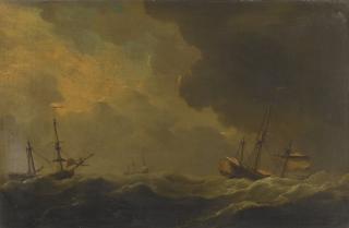 Charles Brooking - Shipping In A Storm