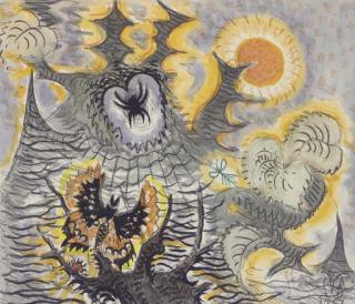 Charles Burchfield - Spider, Butterfly and Sun
