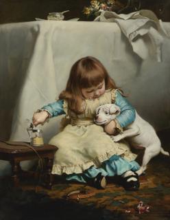 Charles Burton Barber - British once Bit, Twice Shy