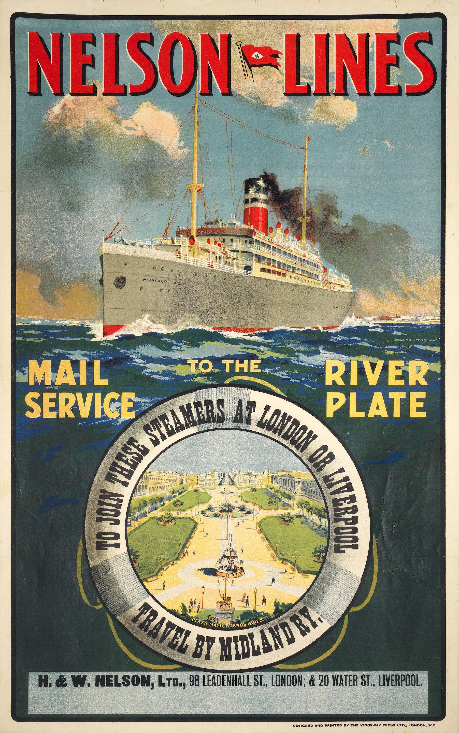 Charles Burton - Nelson - Lines, Mail Service To The River Plate