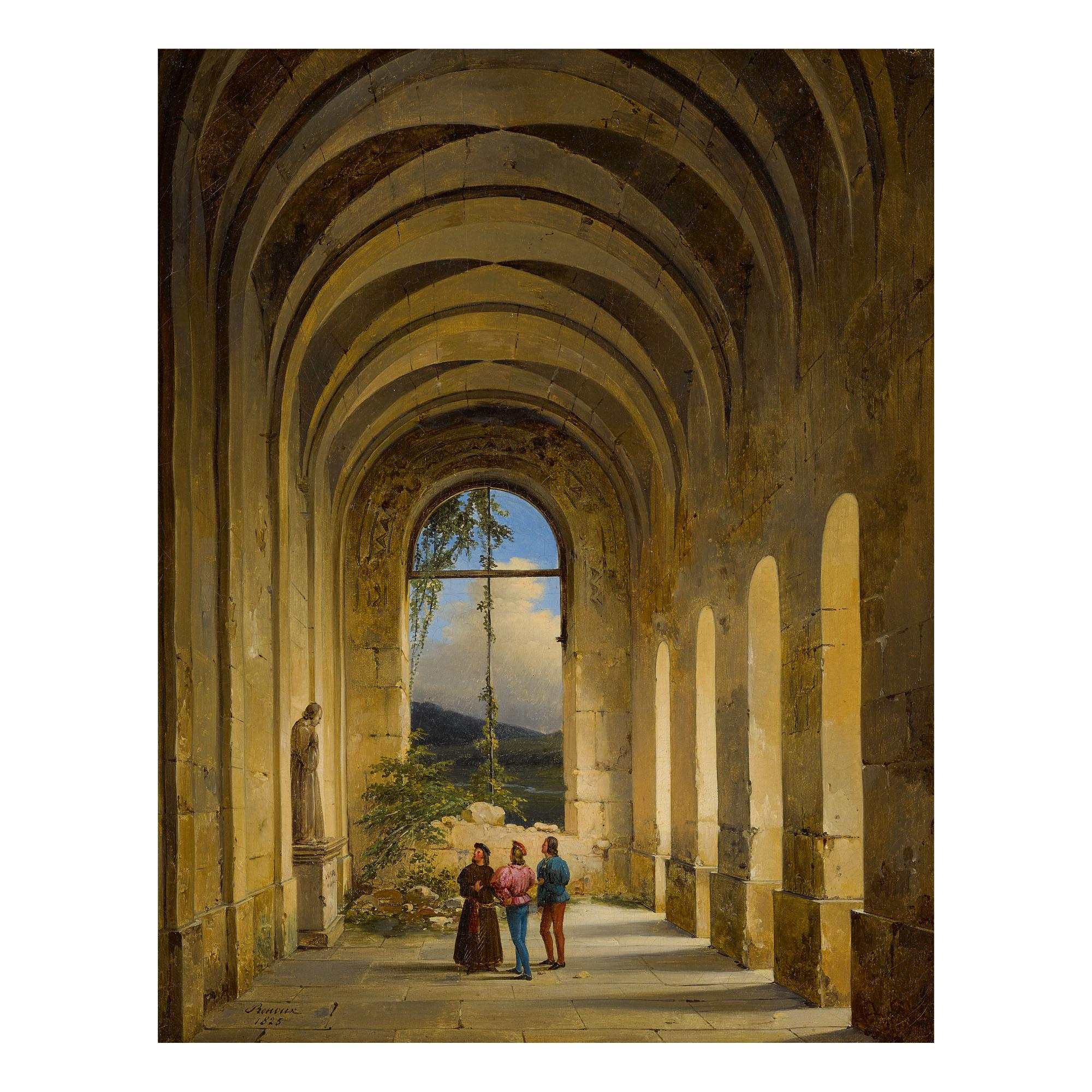 Charles Caius Renoux - Conversation In A Medieval Cloister