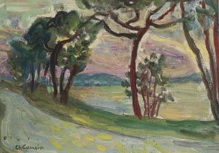 Charles Camoin - Chemin au soleil couchant, St Tropez