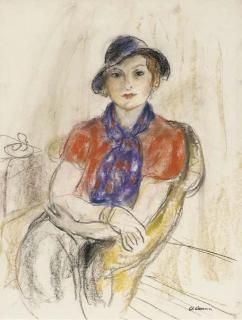 Charles Camoin - Femme blonde au chapeau