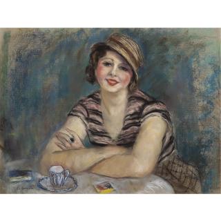 Charles Camoin - Femme Brune Attablé Devant Une Tasse De Café