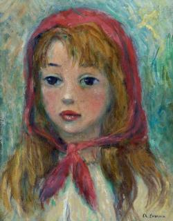 Charles Camoin - Jeune fille au foulard rouge