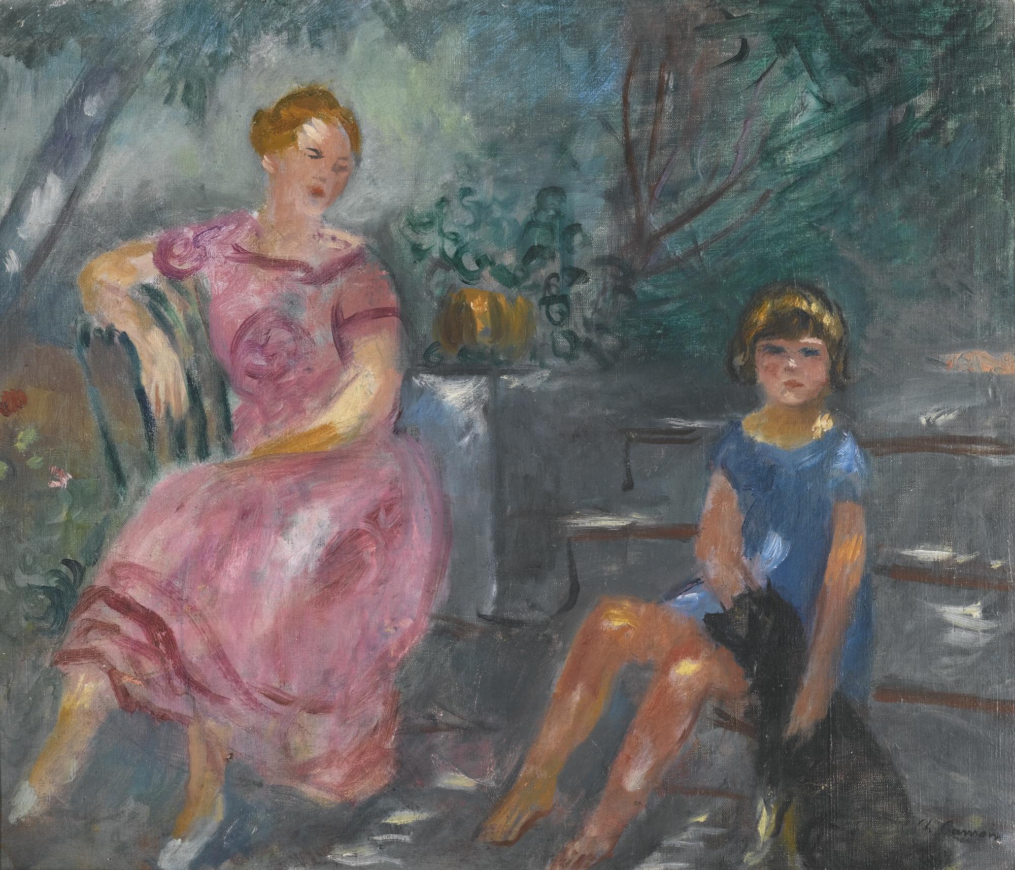 Charles Camoin - Lola Et L\'Enfant Au Chien Pitou, Valflor