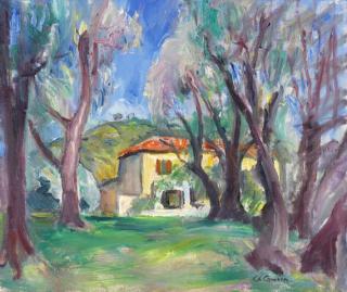 Charles Camoin - Mas fleuri entre les oliviers à Giraut