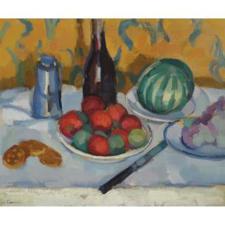 Charles Camoin - Nature Morte Au Melon Et Aux Trois Gâteaux