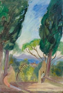 Charles Camoin - »Saint-Tropez, les cyprès à Saint-Anne«