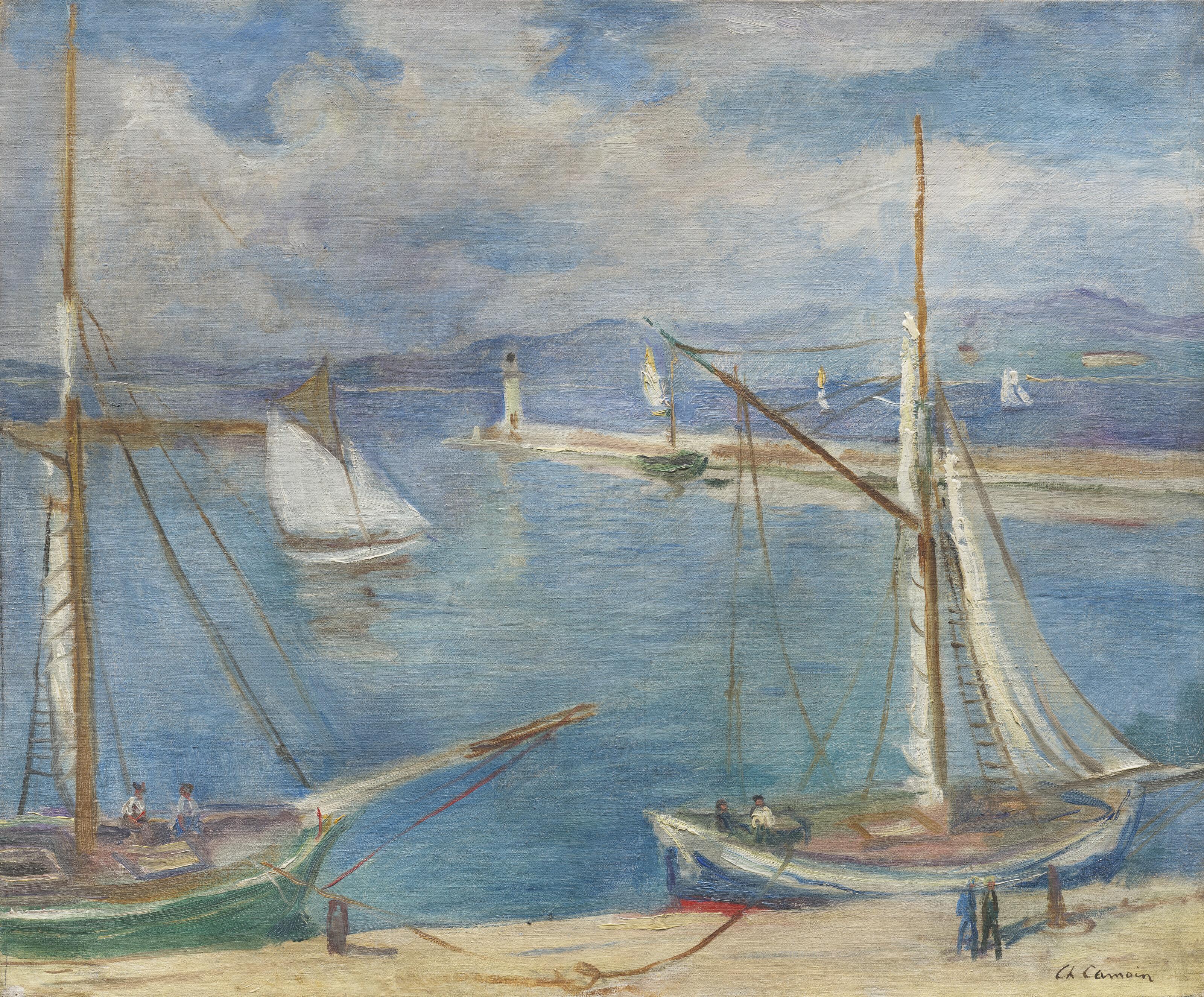 Charles Camoin - Voiles blanches dans le port de Saint-Tropez