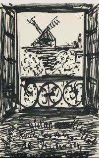 Charles Camoin - Vue d\'une fenêtre sur le Moulin de la Galette