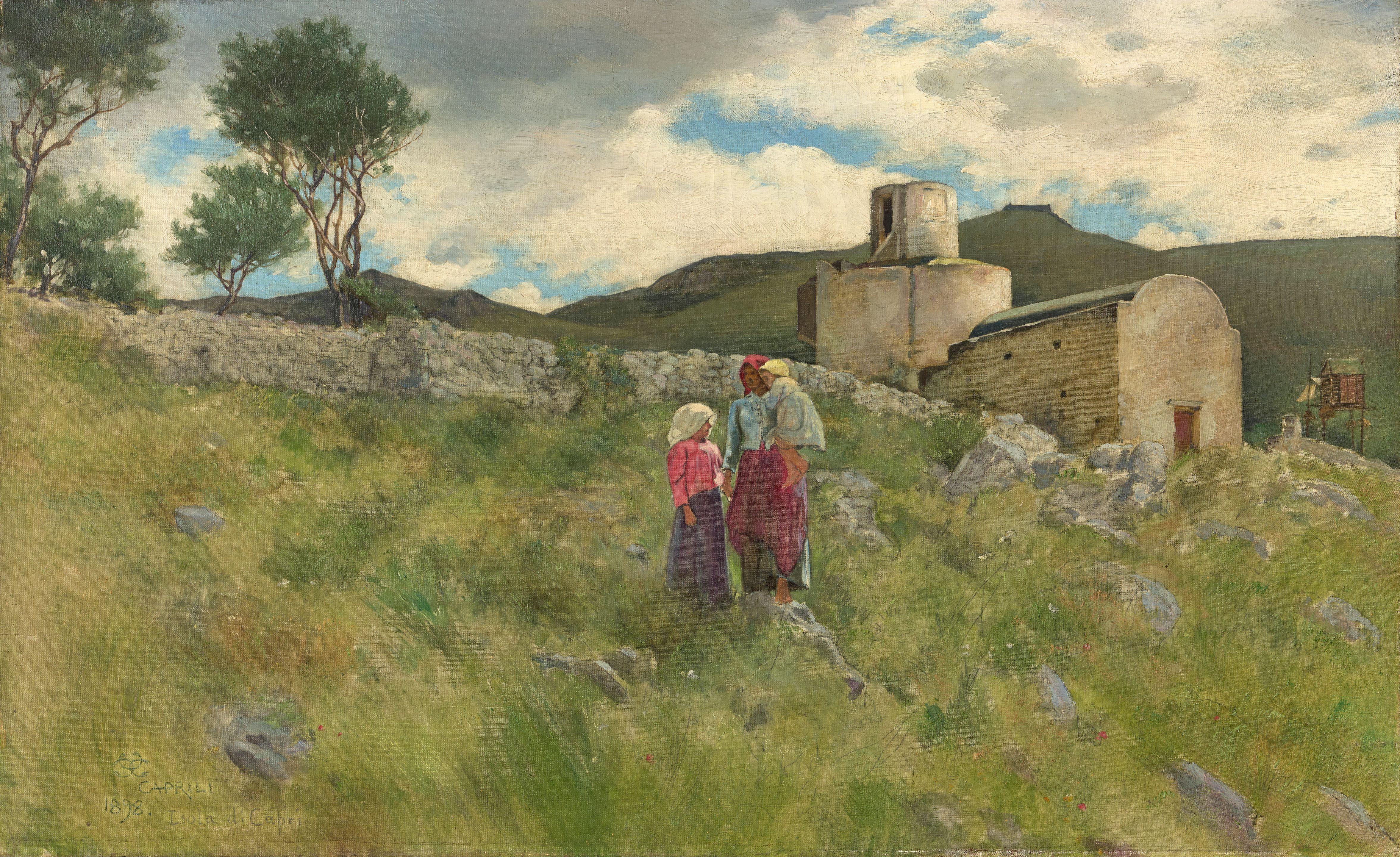 Charles Caryl Coleman - An Old Mill, Caprili 19 1/8 x 30 7/8 in. (48.6 x 78.4 cm.)