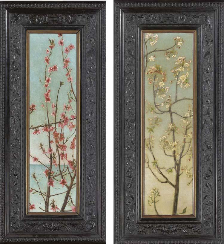 Charles Caryl Coleman - Blossoming Pink Branches; Blossoming White Branches: Two Works