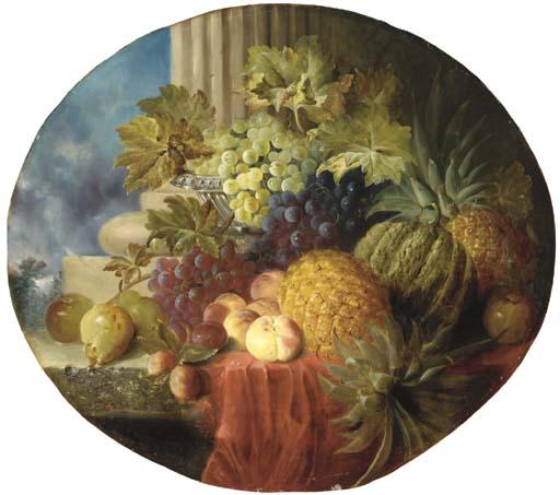 Charles Caryl Coleman - Still Life With Pineapple And Grapes