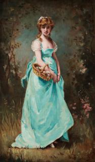 Charles Chaplin - Girl in a blue dress