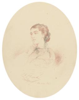 Charles Chaplin - Portrait of a lady with black ribbon in her hair