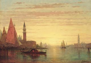 Charles-Clément Calderon - A gondolier on the Grand Canal