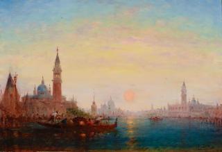 Charles Clément Calderon - Sunset on the Grand Canal, Venice