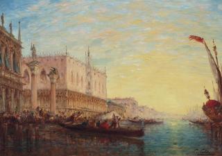 Charles Clément Calderon - The Doge\'s Palace from the Grand Canal, Venice