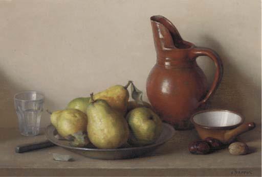 Charles Clement Francis Perron - Nature mort with pears and conkers