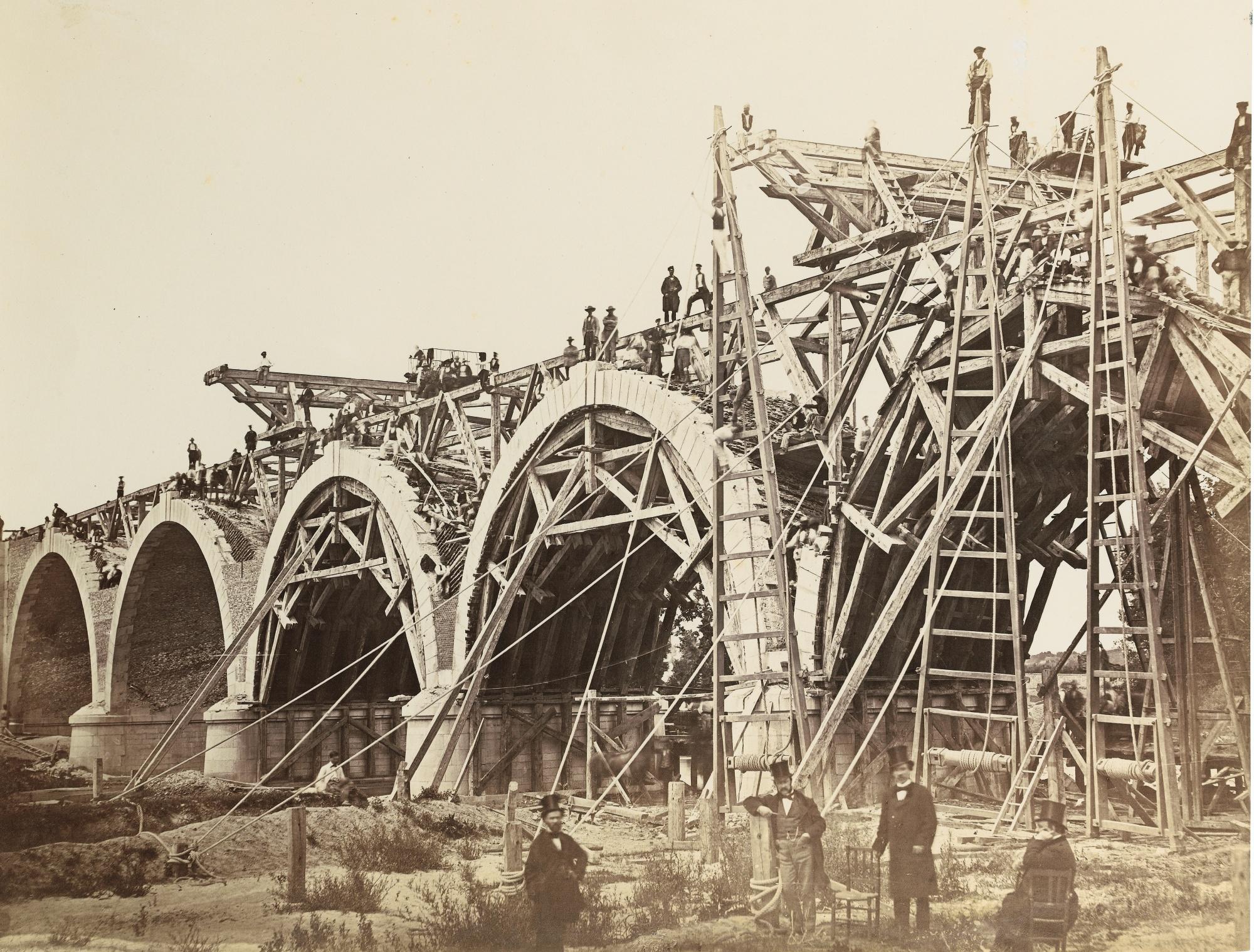 Charles Clifford - Madrid, Puente De Los Franceses, 1859Albumen Print, Flush-Mounted To Original Card. With The Photographer\'S Blindstamp. Mounted And Framed.