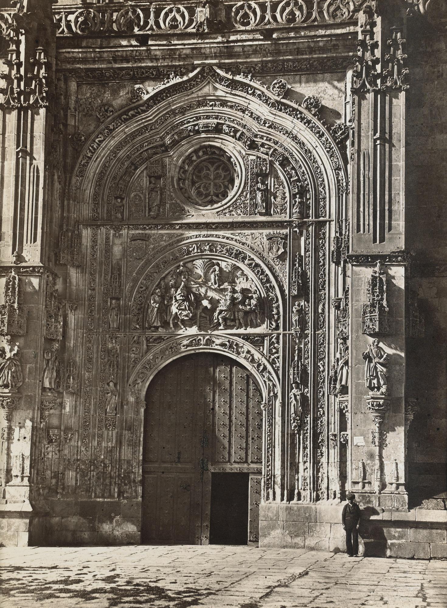 Charles Clifford - Salamanca, Catedral, Puerta Norte, Vers 1858Albumen Print, Flush-Mounted To Original Card. With The Photographer\'S Blindstamp. Annotated In Pencil In The Lower Margin By An Unknown Hand. Mounted And Framed.