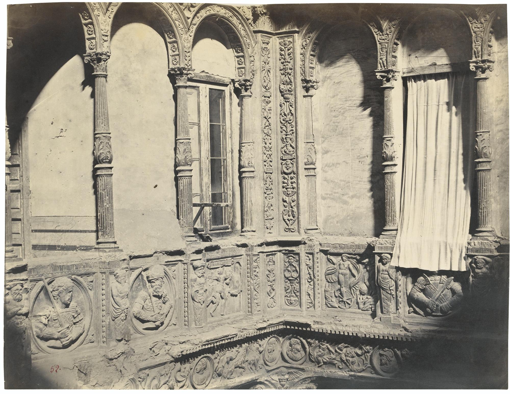 Charles Clifford - Zaragoza, Patio De La Casa Conocida Con El Nombre De Los Infantes,, 1860Albumen Print, Flush-Mounted To Original Card. Numbered 52. In Red Ink At Lower Left. Mounted And Framed.