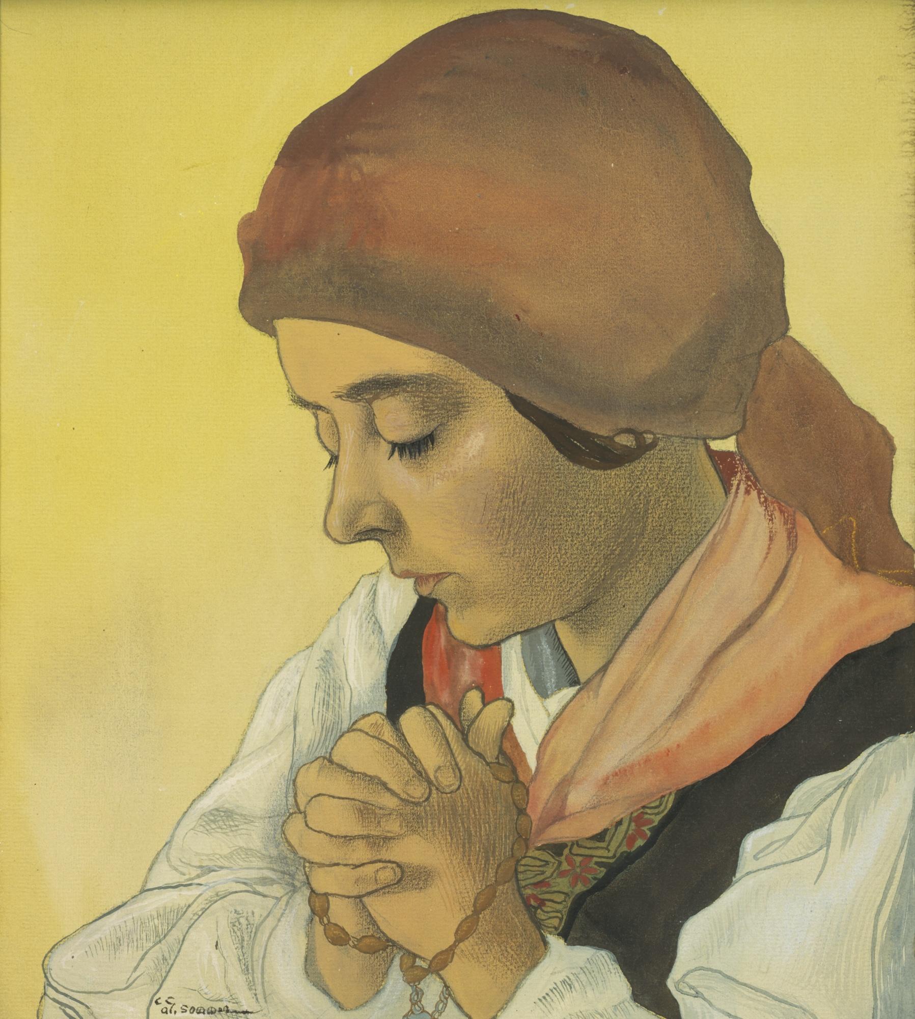 Charles-Clos Olsommer - Jeune Valaisanne (L’Angélus)