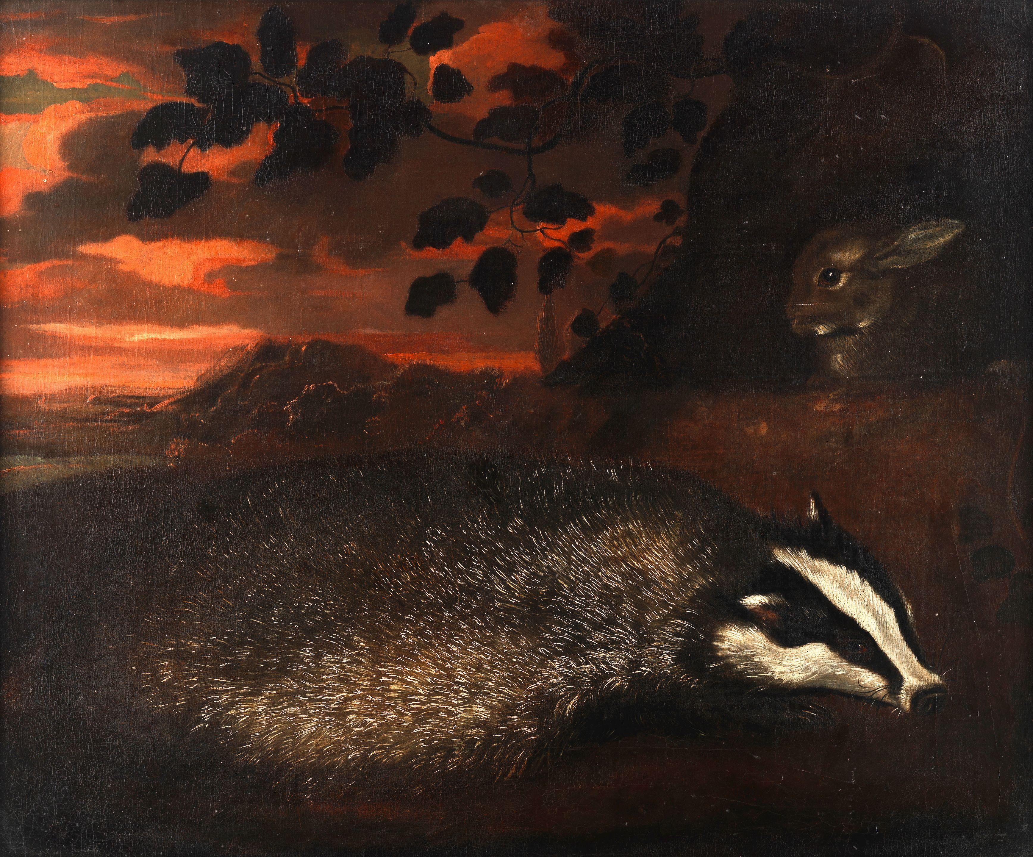 Charles Collins - A Badger And A Rabbit In A Landscape