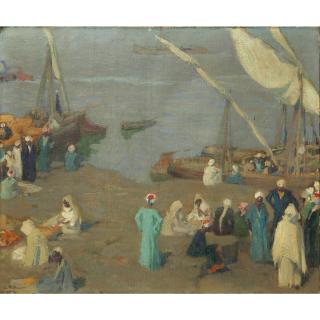 Charles-Constantin-Joseph Hoffbauer - Vue Du Nilcharles-Constantin-Joseph Hoffbauer ; Vue Of The Nile ; Signed Lower Left ; Oil On Canvas