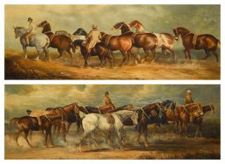Charles Cooper Henderson - A pair of scenes of horses being led