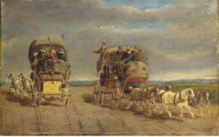 Charles Cooper Henderson - London to York coaches passing