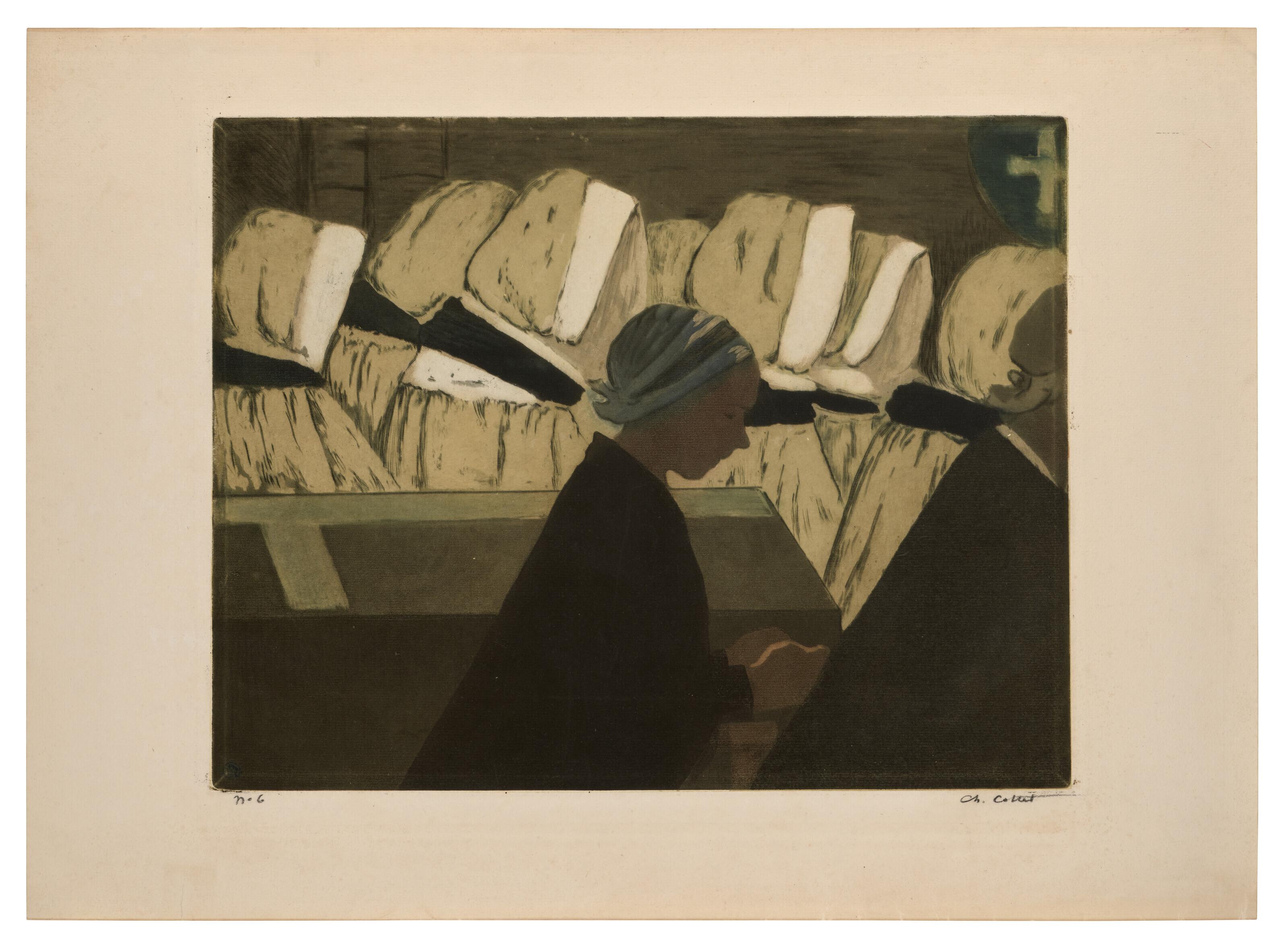 Charles Cottet - Soeurs du Saint Esprit autour d\'un cercueil