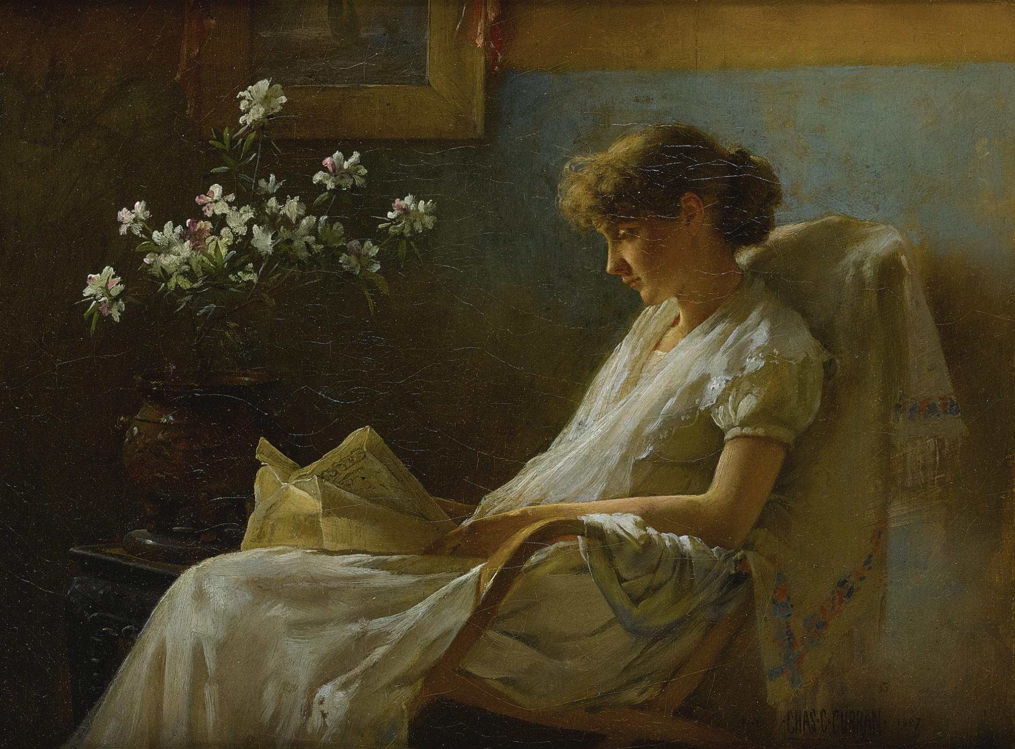 Charles Courtney Curran - A Comfortable Corner