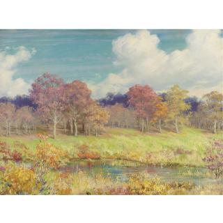 Charles Courtney Curran - Autumn Landscape