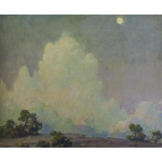 Charles Courtney Curran - Evening Cloud And Rising Moon