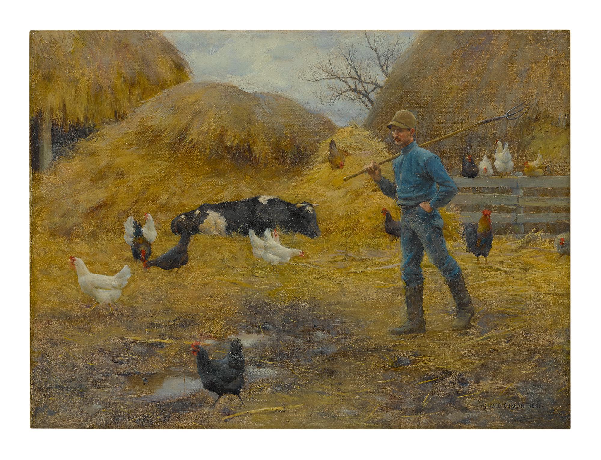 Charles Courtney Curran - In The Barnyard
