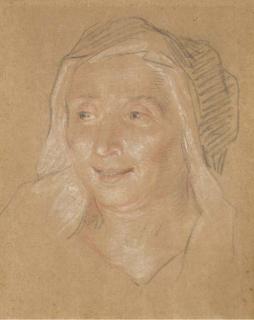 Charles Coypel - Tête de Femme Regardant Vers la Gauche