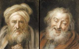 Charles Coypel - The Sorrowful Heraclitus; and The Cheerful Democritus