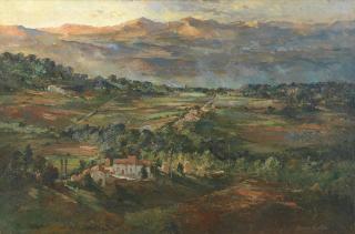 Charles Cundall R.A., R.W.S., R.P. - A farm in Tuscany