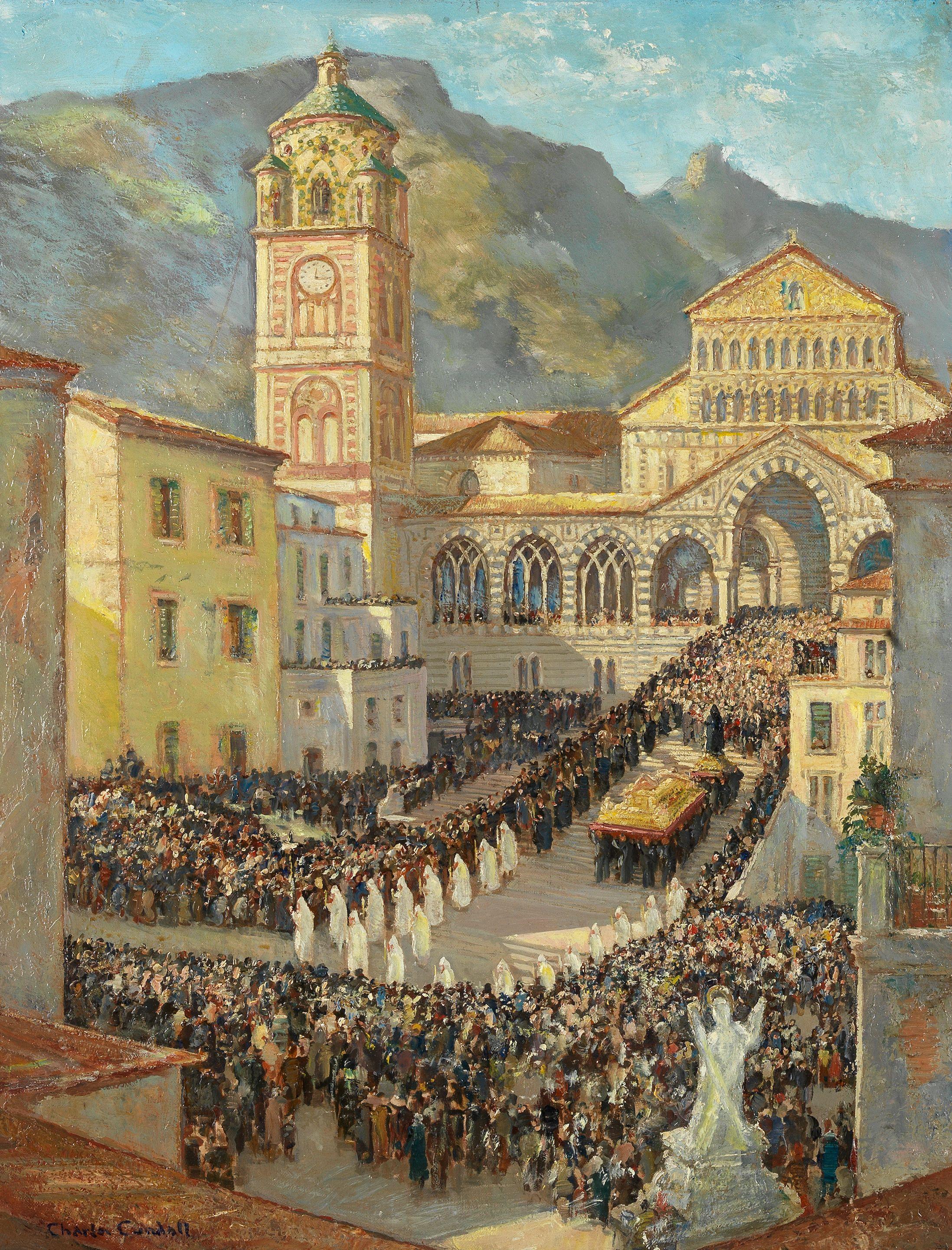 Charles Cundall R.A., R.W.S., R.P. - Easter Procession, Amalfi