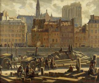 Charles Cundall R.A., R.W.S., R.P. - Notre Dame, Paris