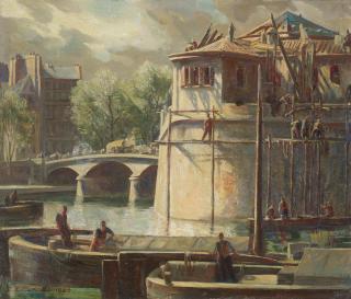 Charles Cundall R.A., R.W.S., R.P. - Old Paris