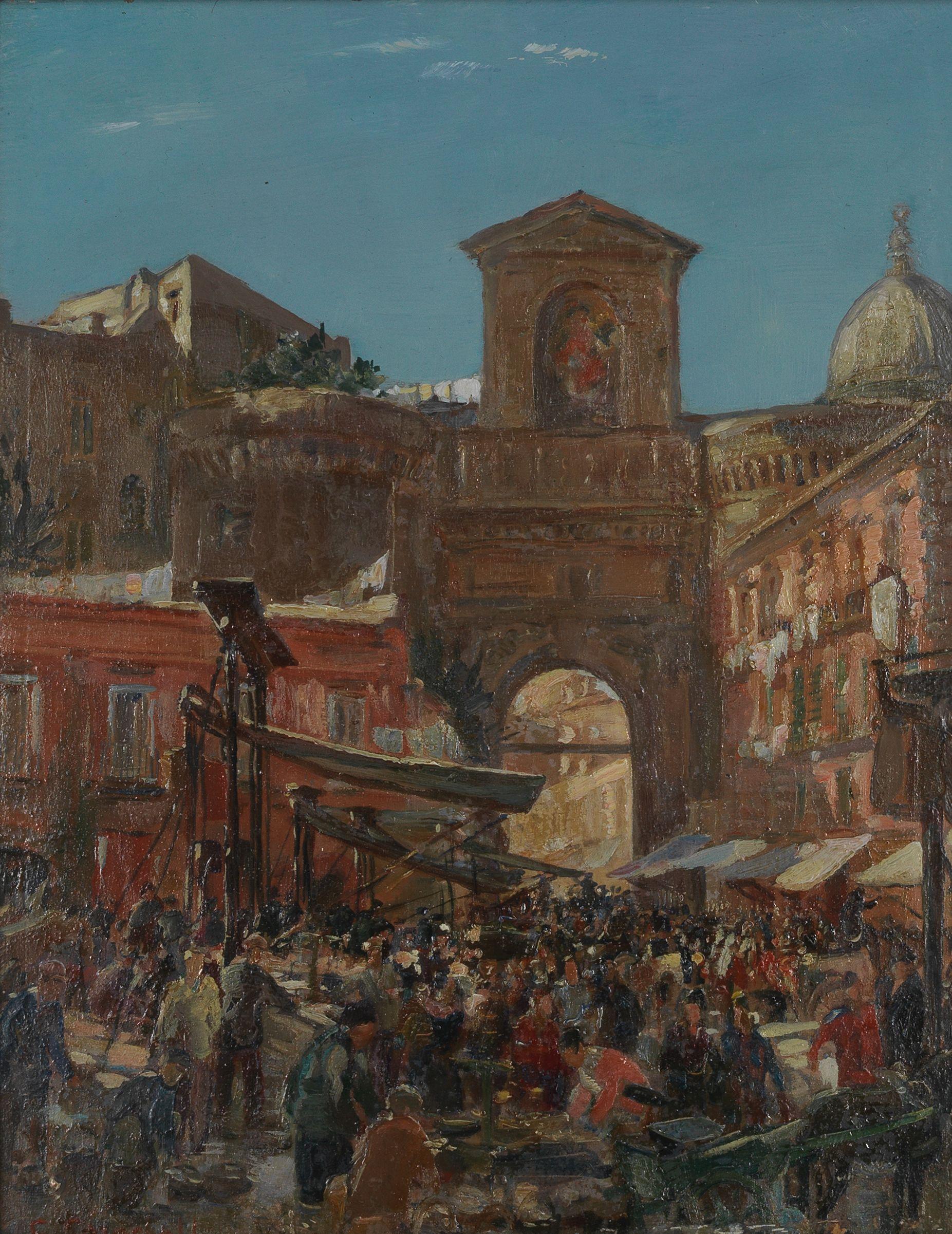 Charles Cundall R.A., R.W.S., R.P. - \'Porta Capuana, Naples\'